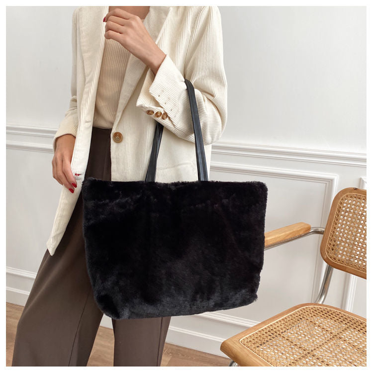 Large Tote Winter Plush Bags For Women Fashion 2021 Furry Shoulder - MERGE.DAY.1.FREESTYLE