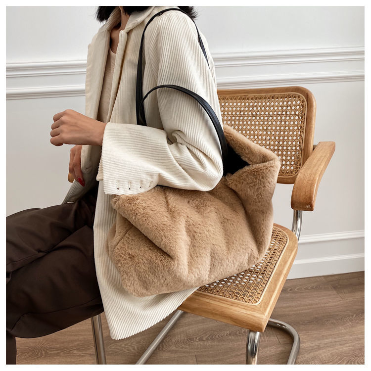 Large Tote Winter Plush Bags For Women Fashion 2021 Furry Shoulder - MERGE.DAY.1.FREESTYLE