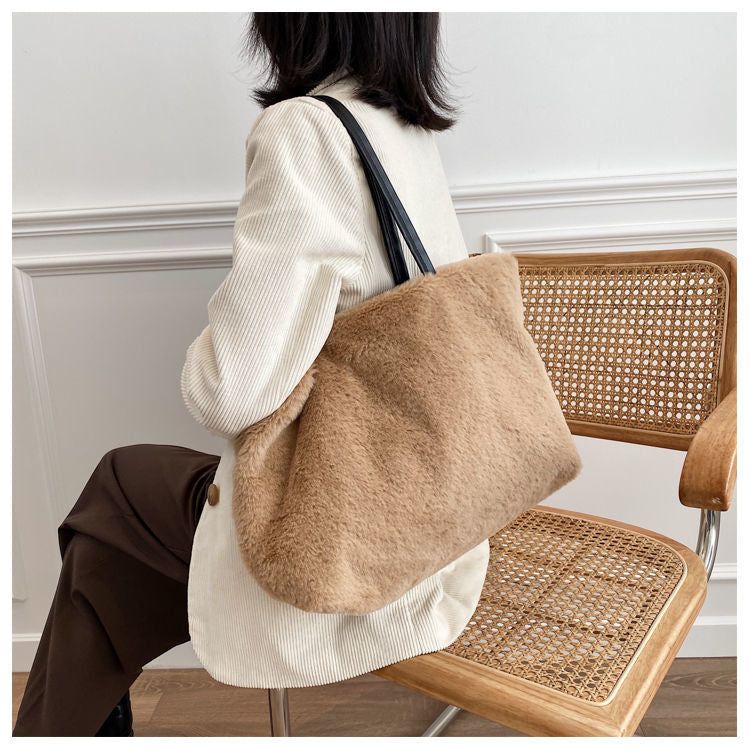 Large Tote Winter Plush Bags For Women Fashion 2021 Furry Shoulder - MERGE.DAY.1.FREESTYLE