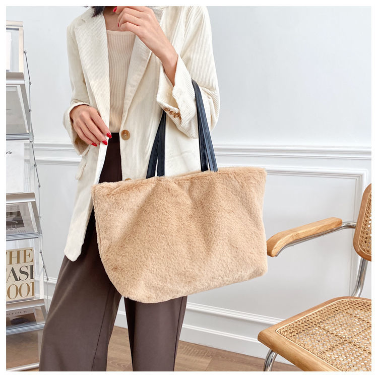 Large Tote Winter Plush Bags For Women Fashion 2021 Furry Shoulder - MERGE.DAY.1.FREESTYLE