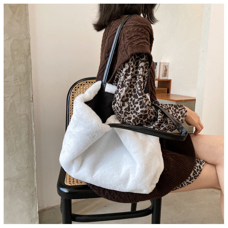 Large Tote Winter Plush Bags For Women Fashion 2021 Furry Shoulder - MERGE.DAY.1.FREESTYLE