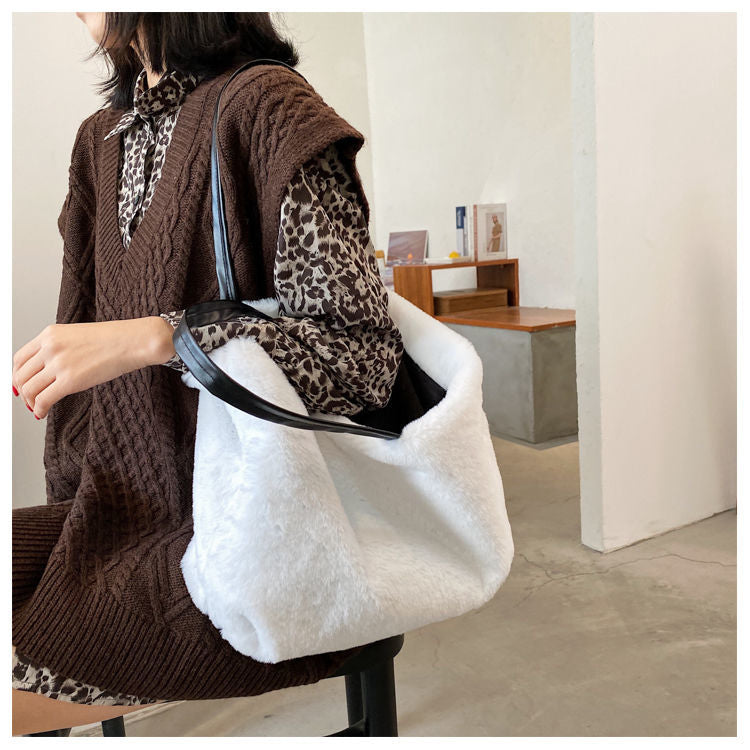 Large Tote Winter Plush Bags For Women Fashion 2021 Furry Shoulder - MERGE.DAY.1.FREESTYLE