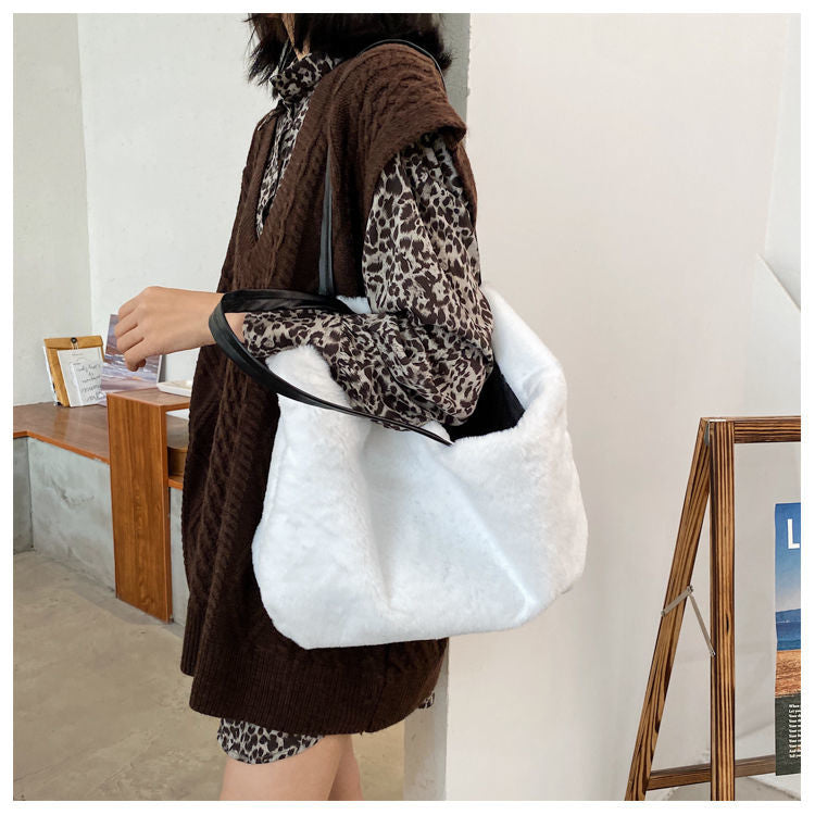 Large Tote Winter Plush Bags For Women Fashion 2021 Furry Shoulder - MERGE.DAY.1.FREESTYLE