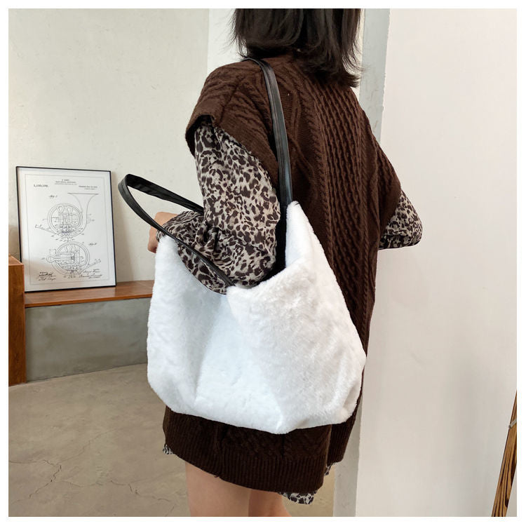 Large Tote Winter Plush Bags For Women Fashion 2021 Furry Shoulder - MERGE.DAY.1.FREESTYLE