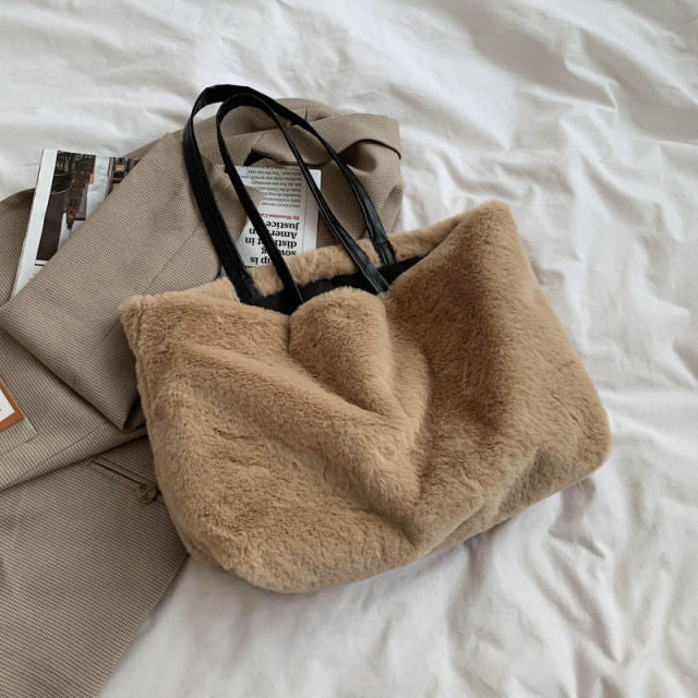 Large Tote Winter Plush Bags For Women Fashion 2021 Furry Shoulder - MERGE.DAY.1.FREESTYLE