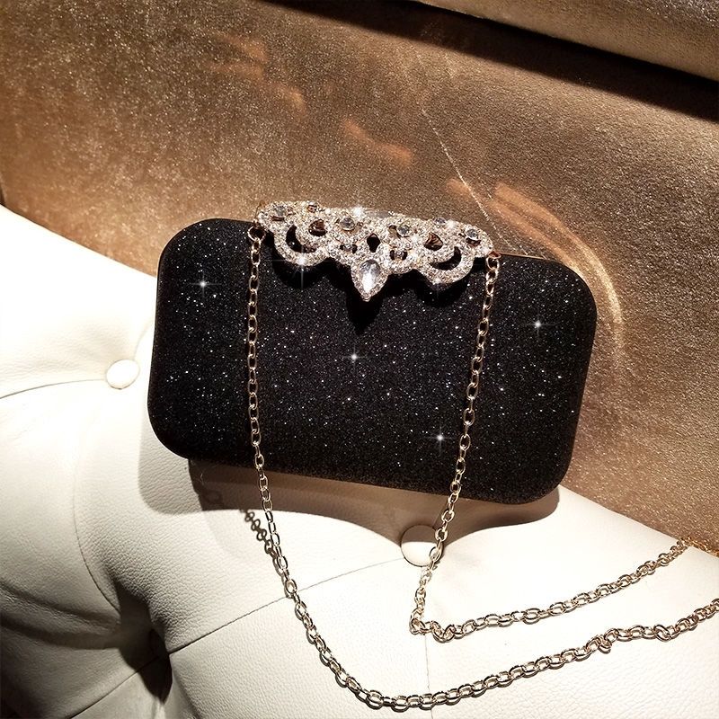 Rhinestone Evening Bags Wedding Diamonds Handbags Black Chic Bag With Handle - MERGE.DAY.1.FREESTYLE