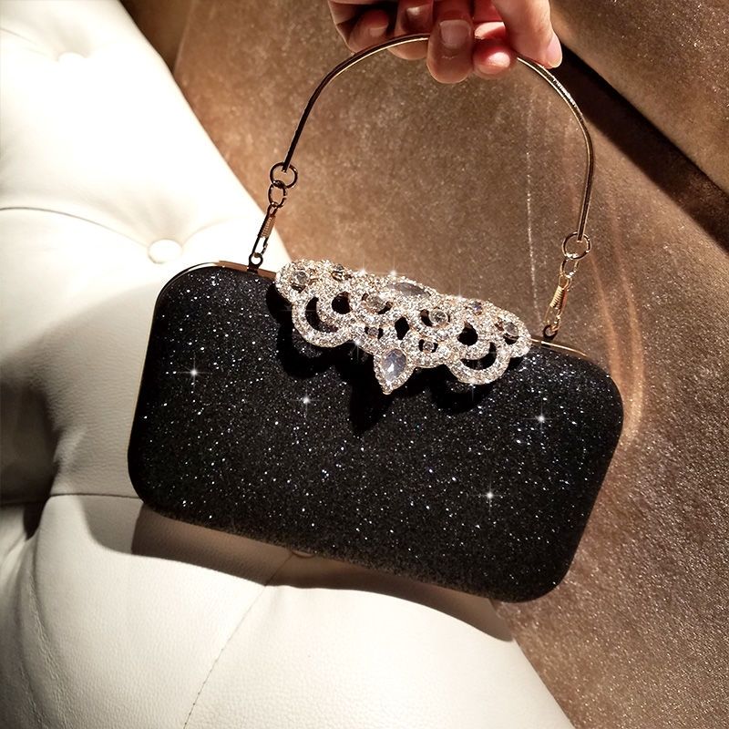 Rhinestone Evening Bags Wedding Diamonds Handbags Black Chic Bag With Handle - MERGE.DAY.1.FREESTYLE