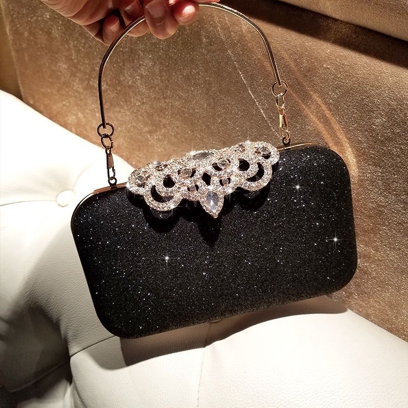 Rhinestone Evening Bags Wedding Diamonds Handbags Black Chic Bag With Handle - MERGE.DAY.1.FREESTYLE