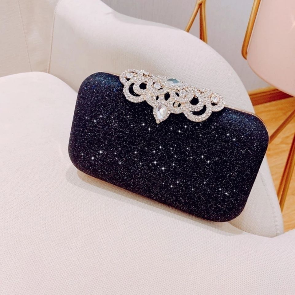 Rhinestone Evening Bags Wedding Diamonds Handbags Black Chic Bag With Handle - MERGE.DAY.1.FREESTYLE