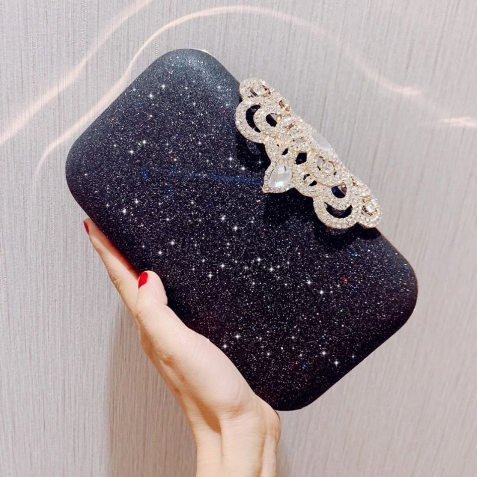 Rhinestone Evening Bags Wedding Diamonds Handbags Black Chic Bag With Handle - MERGE.DAY.1.FREESTYLE