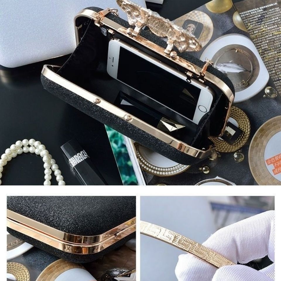 Rhinestone Evening Bags Wedding Diamonds Handbags Black Chic Bag With Handle - MERGE.DAY.1.FREESTYLE
