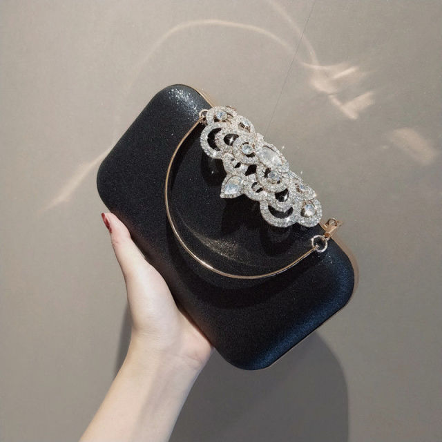 Rhinestone Evening Bags Wedding Diamonds Handbags Black Chic Bag With Handle - MERGE.DAY.1.FREESTYLE