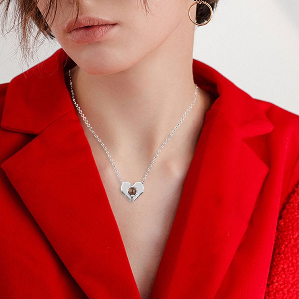 Personalized Heart Shaped Projection Necklace Custom Photo Pendan - MERGE.DAY.1.FREESTYLE