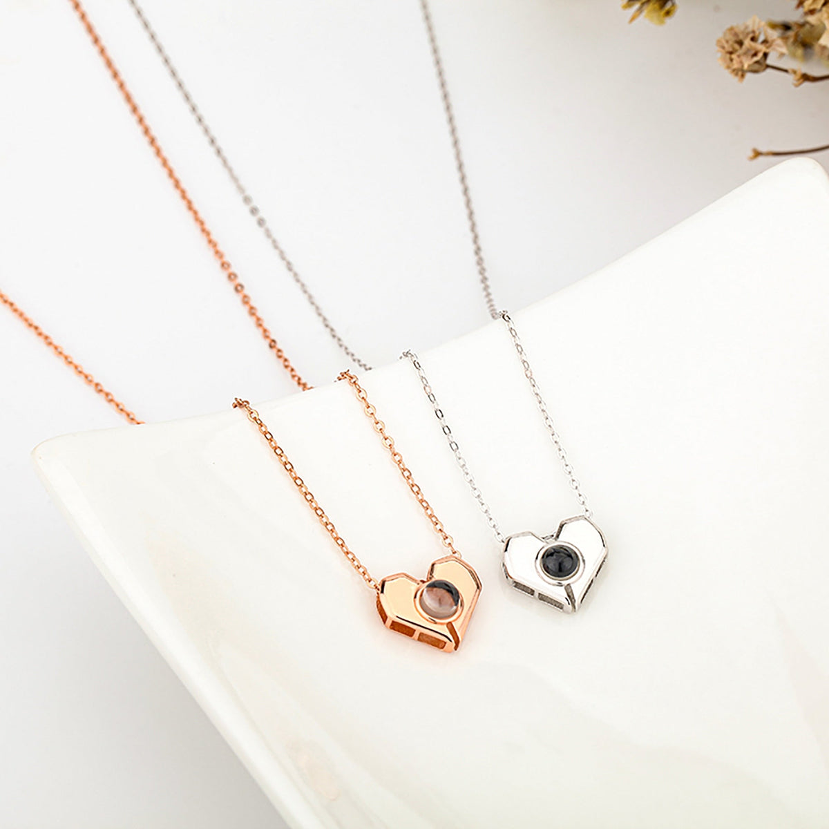 Personalized Heart Shaped 100 Languages I Love You Projection Name Necklace - MERGE.DAY.1.FREESTYLE