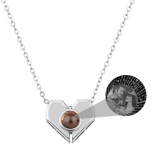 Personalized Heart Shaped Projection Necklace Custom Photo Pendan - MERGE.DAY.1.FREESTYLE