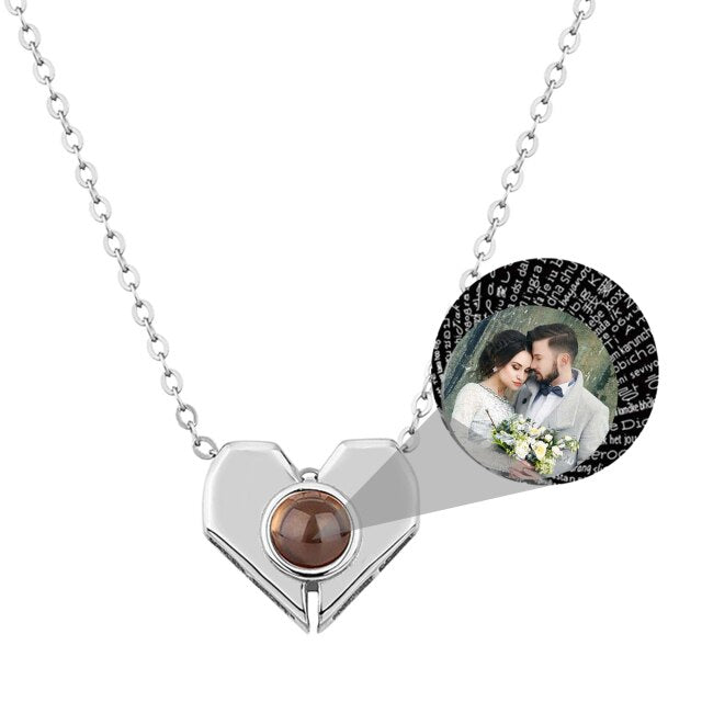 Personalized Heart Shaped Projection Necklace Custom Photo Pendan - MERGE.DAY.1.FREESTYLE
