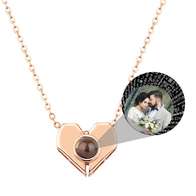 Personalized Heart Shaped Projection Necklace Custom Photo Pendan - MERGE.DAY.1.FREESTYLE