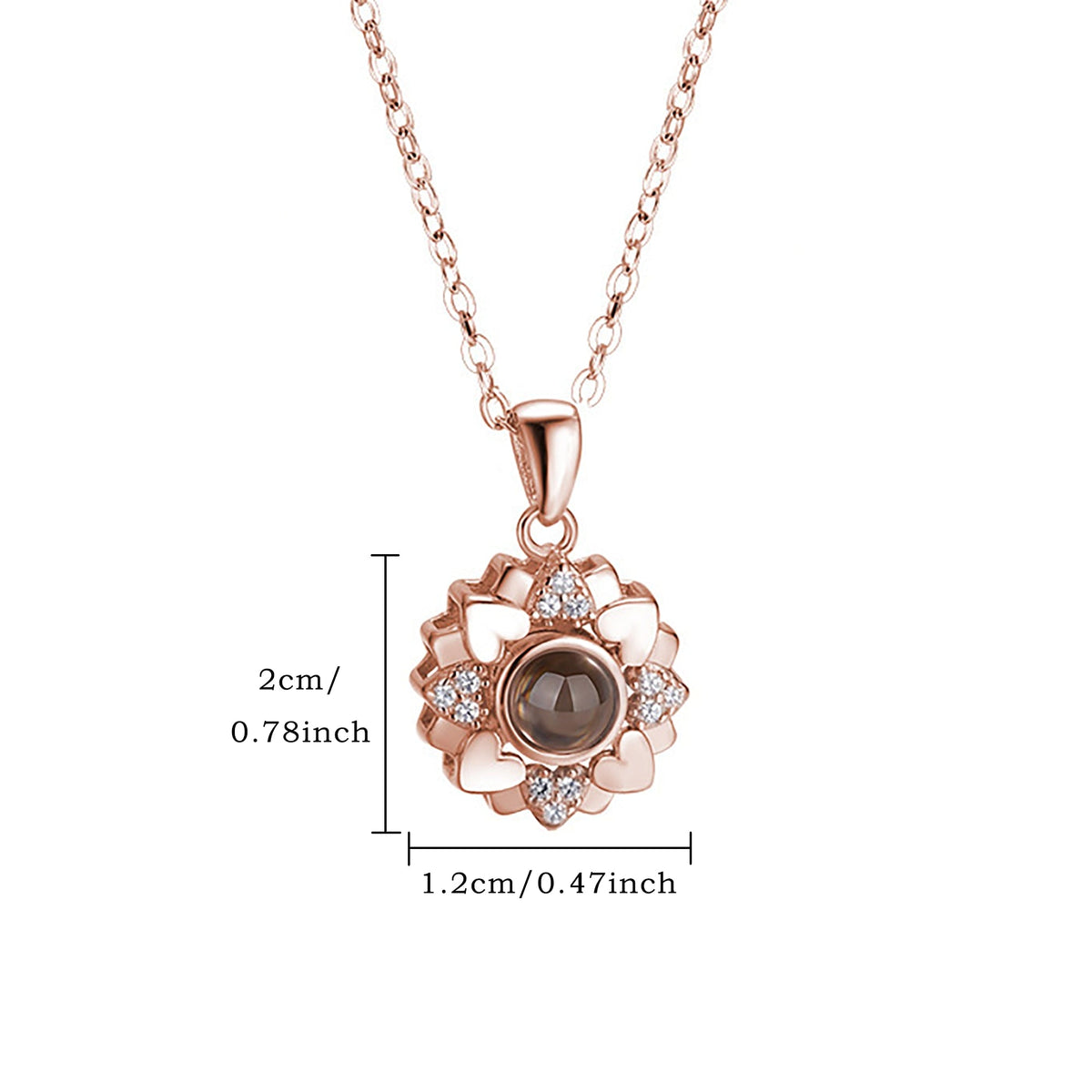 Custom Color Photo Projection Necklace Personalized Simple Style Sunflower Pendant - MERGE.DAY.1.FREESTYLE