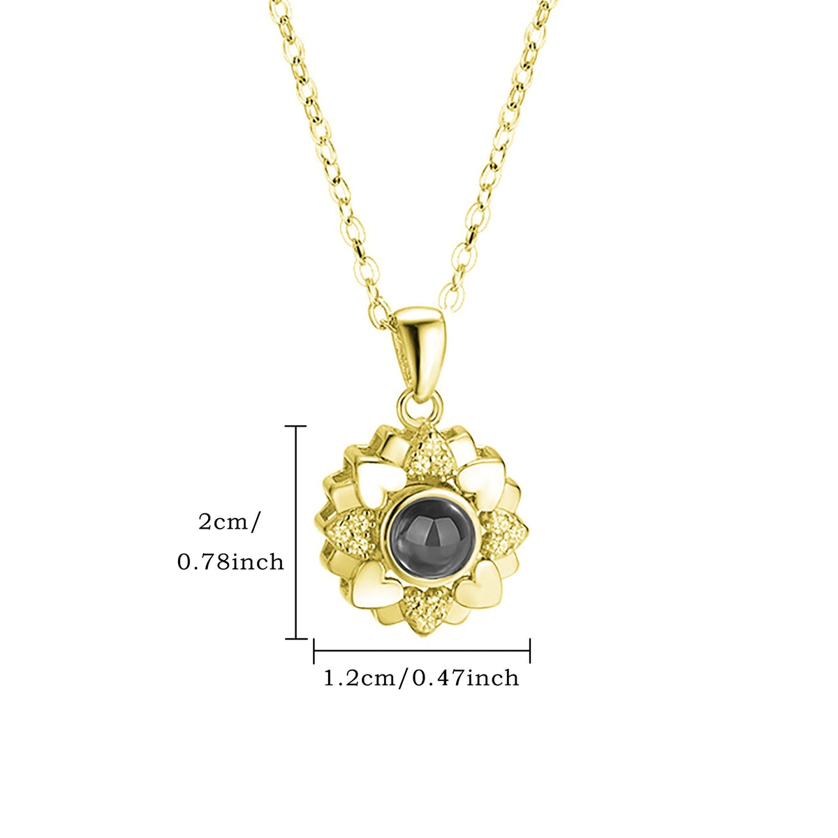 Custom Color Photo Projection Necklace Personalized Simple Style Sunflower Pendant - MERGE.DAY.1.FREESTYLE