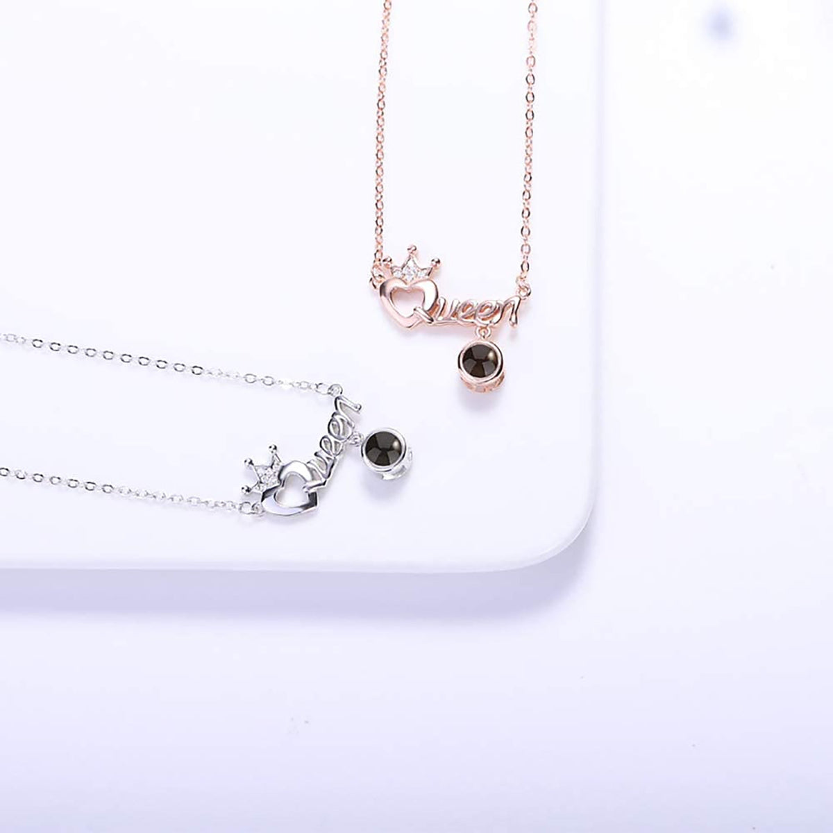 Projection Necklace Custom Photo Name Queen Crown Heart Pendant Personalized DIY - MERGE.DAY.1.FREESTYLE