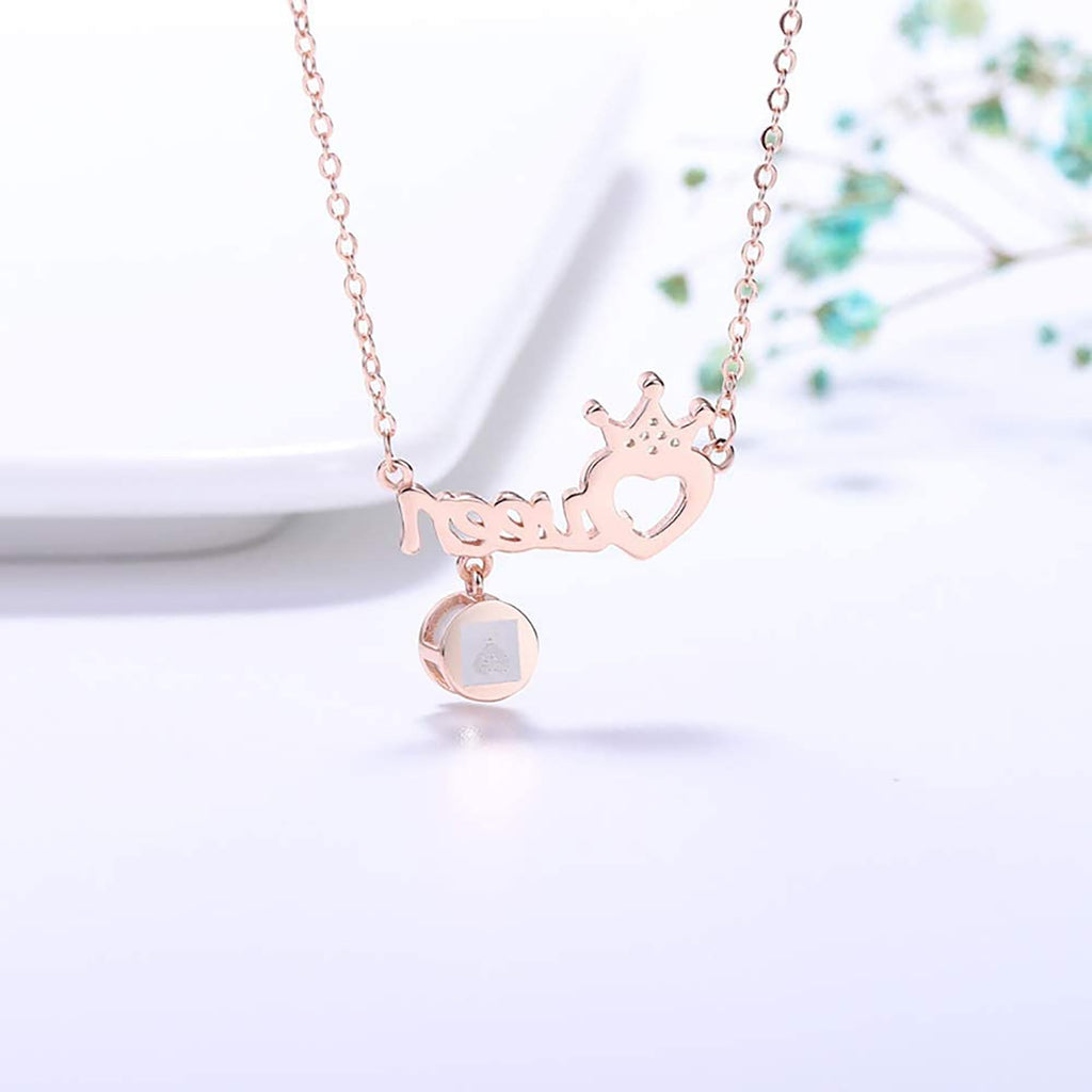 Projection Necklace Custom Photo Name Queen Crown Heart Pendant Personalized DIY - MERGE.DAY.1.FREESTYLE
