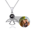 Projection Photo Memory Necklace Angel Pendant With Crystal Wing Personalized Jewelry - MERGE.DAY.1.FREESTYLE