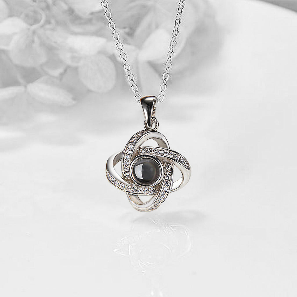 Personalized 4 Leaves Projection Necklace Custom Name 100 Languages I Love You Pendant - MERGE.DAY.1.FREESTYLE