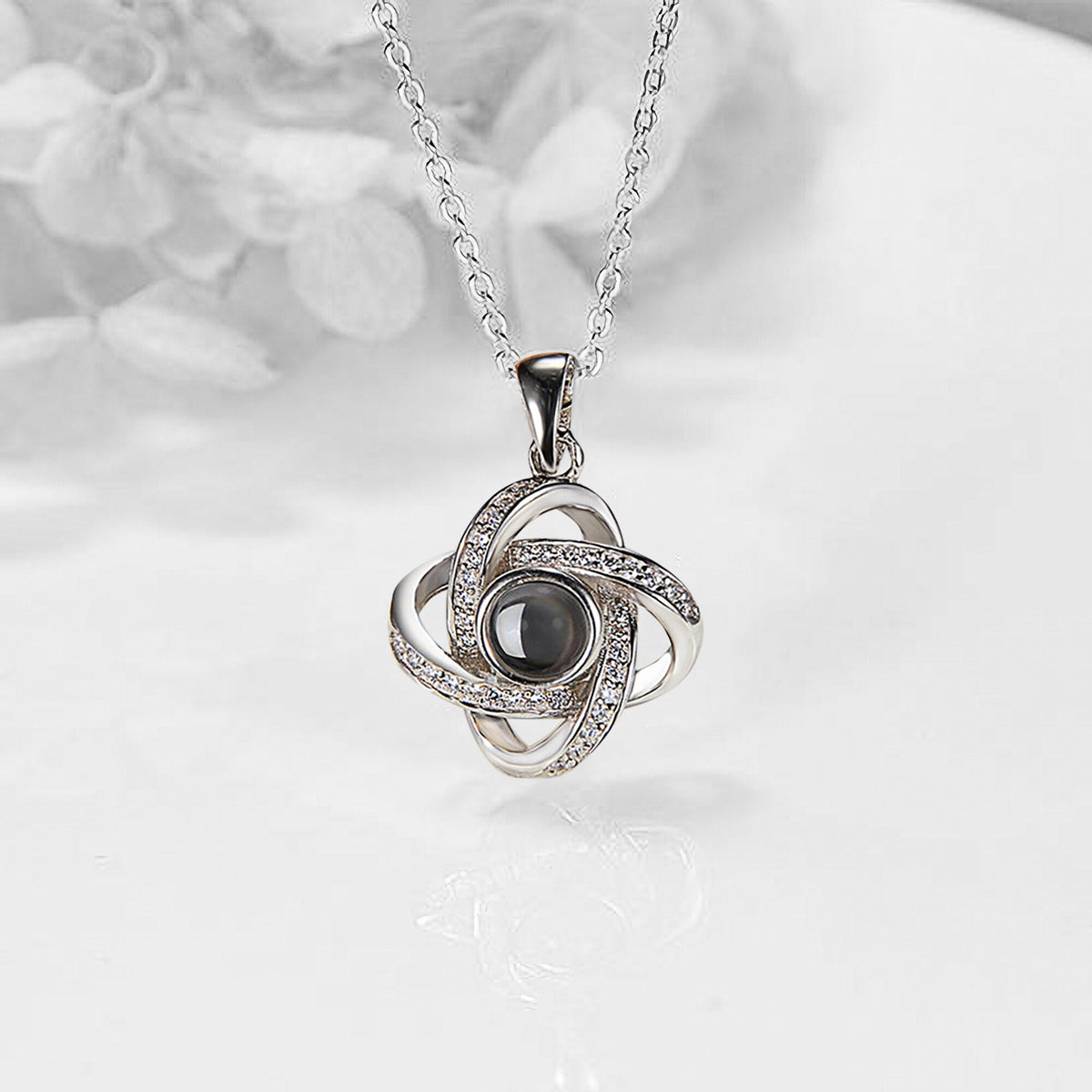 Personalized 4 Leaves Projection Necklace Custom Name 100 Languages I Love You Pendant - MERGE.DAY.1.FREESTYLE
