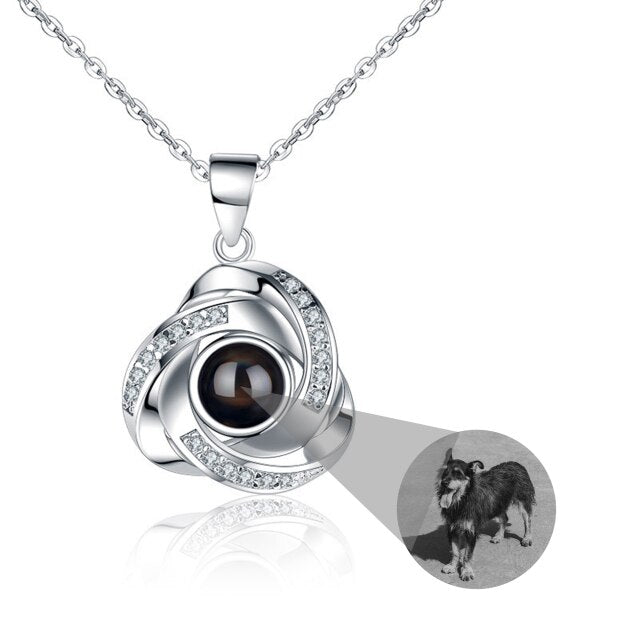 Customize Name Projection Photo Romantic Crystal Rose Necklace Gift - MERGE.DAY.1.FREESTYLE