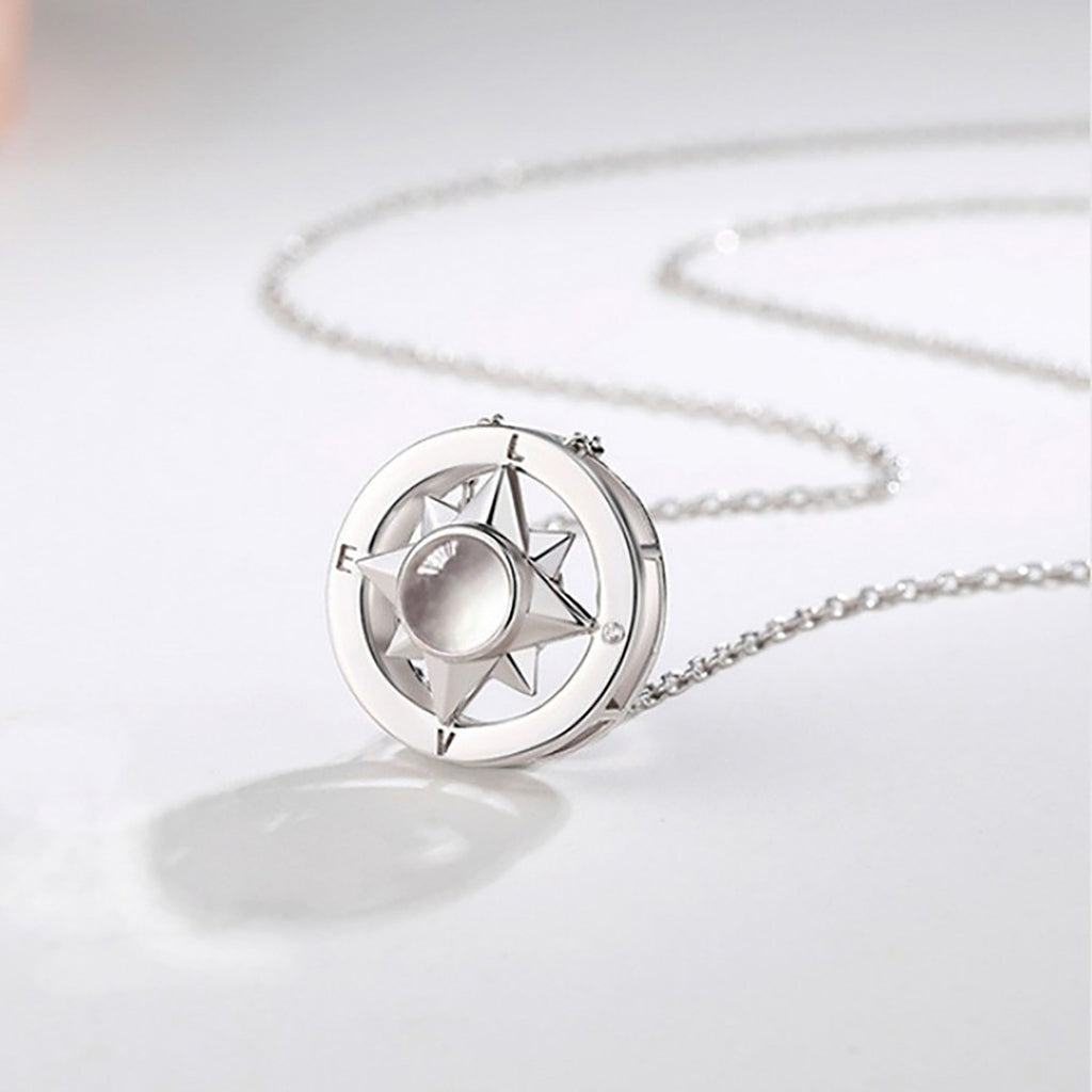 Projection Photo Necklace Custom Compass Necklace Personalized Lucky Star Couple Jewelry - MERGE.DAY.1.FREESTYLE