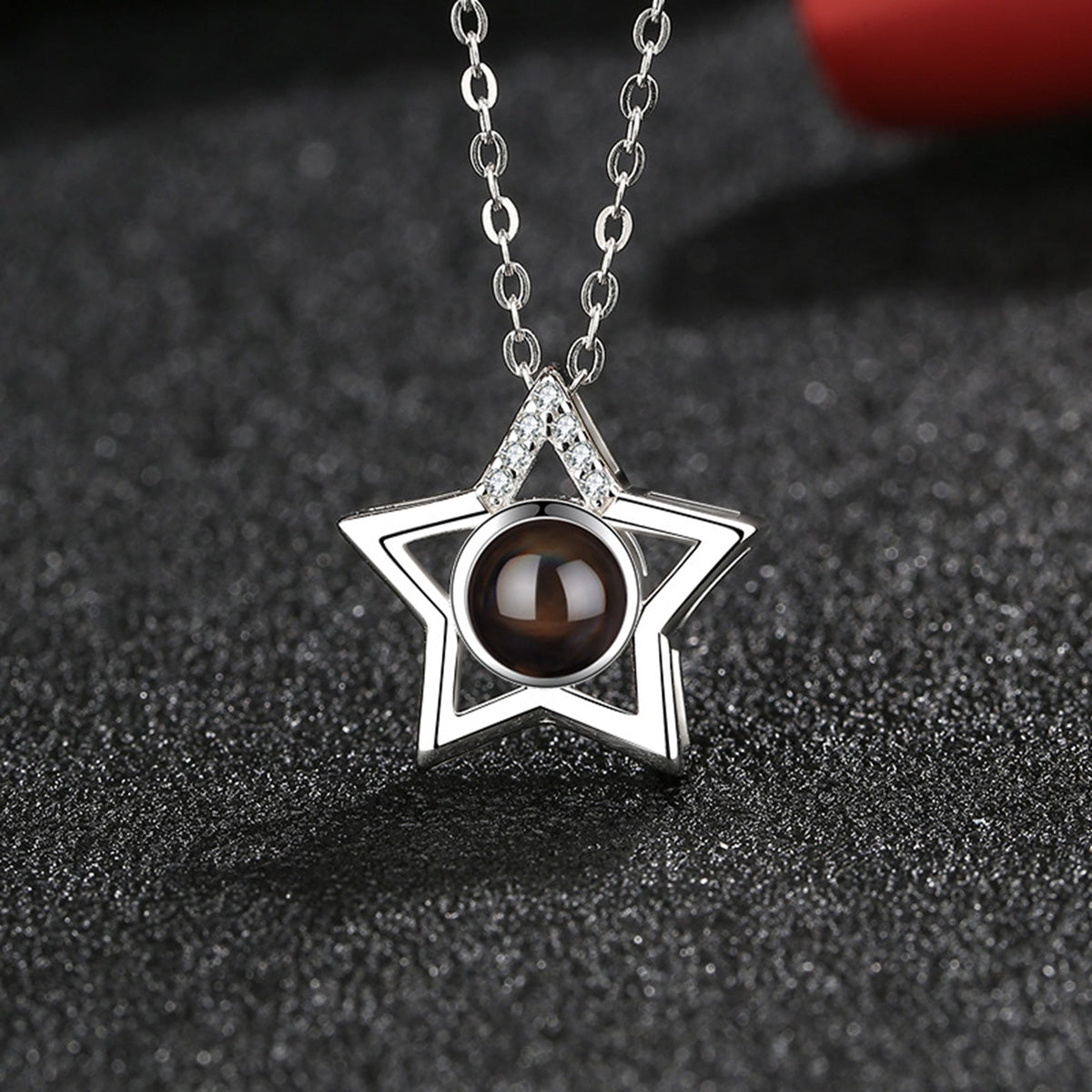 Custom Name Photo Projection Pendant Five Pointed Star Personalized Necklace - MERGE.DAY.1.FREESTYLE