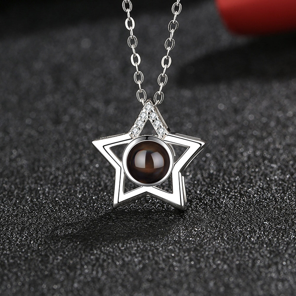 Custom Name Photo Projection Pendant Five Pointed Star Personalized Necklace - MERGE.DAY.1.FREESTYLE