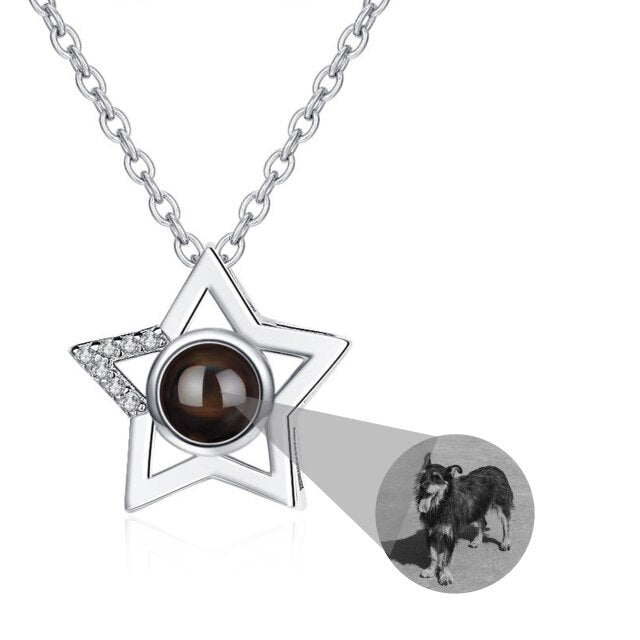Custom Name Photo Projection Pendant Five Pointed Star Personalized Necklace - MERGE.DAY.1.FREESTYLE