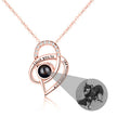 Personalized Necklaces Customize Name Projection Photo Crystal Heart Stitching Necklace - MERGE.DAY.1.FREESTYLE