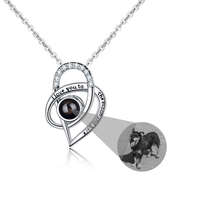 Personalized Necklaces Customize Name Projection Photo Crystal Heart Stitching Necklace - MERGE.DAY.1.FREESTYLE