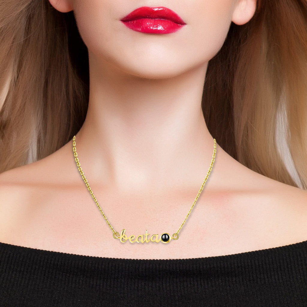 Personalized Pendant Clavicle Chain Customized Name Projection Photo Necklace - MERGE.DAY.1.FREESTYLE