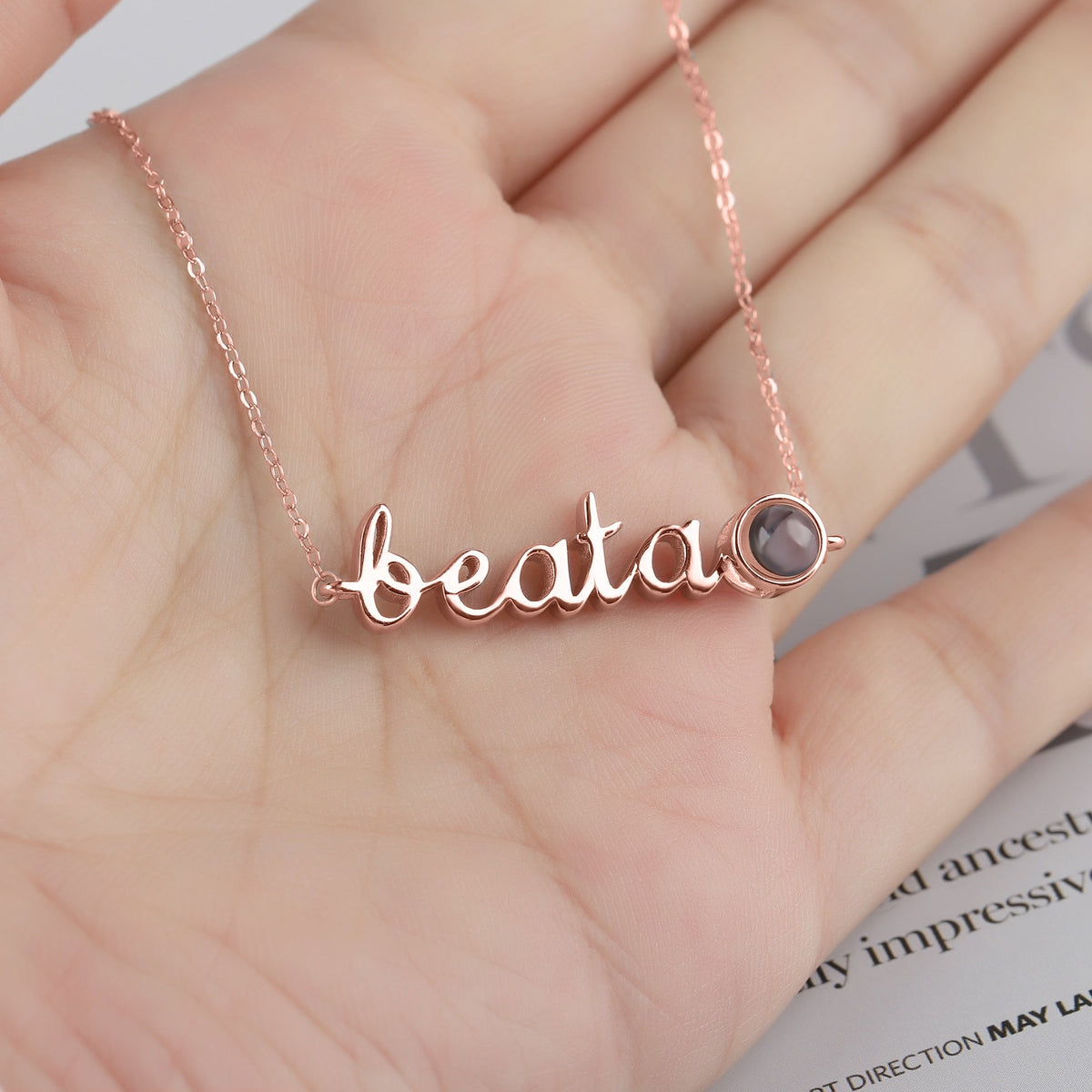 Personalized Pendant Clavicle Chain Customized Name Projection Photo Necklace - MERGE.DAY.1.FREESTYLE