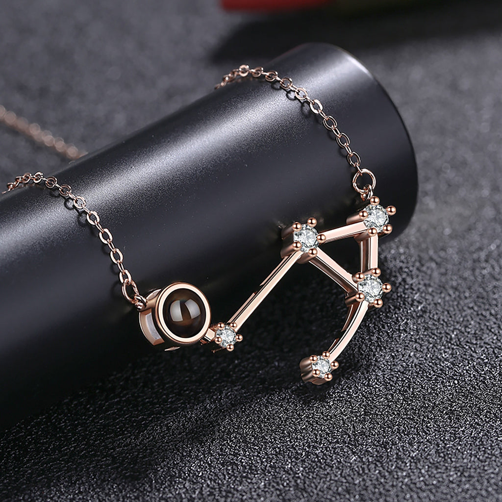Personalized 12 Constellations Projection Necklace Customized Color Photo Pendant Jewelry Gifts - MERGE.DAY.1.FREESTYLE