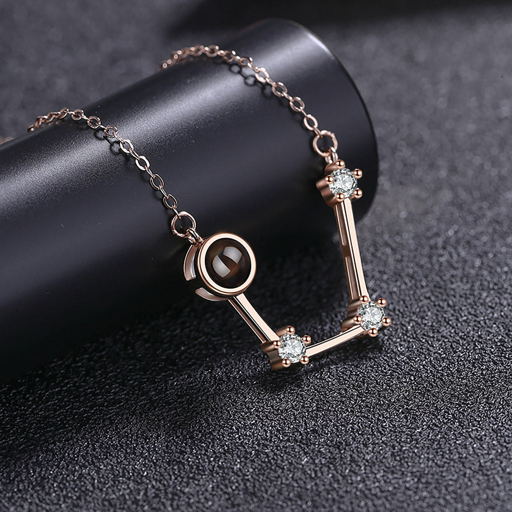 Personalized 12 Constellations Projection Necklace Customized Color Photo Pendant Jewelry Gifts - MERGE.DAY.1.FREESTYLE