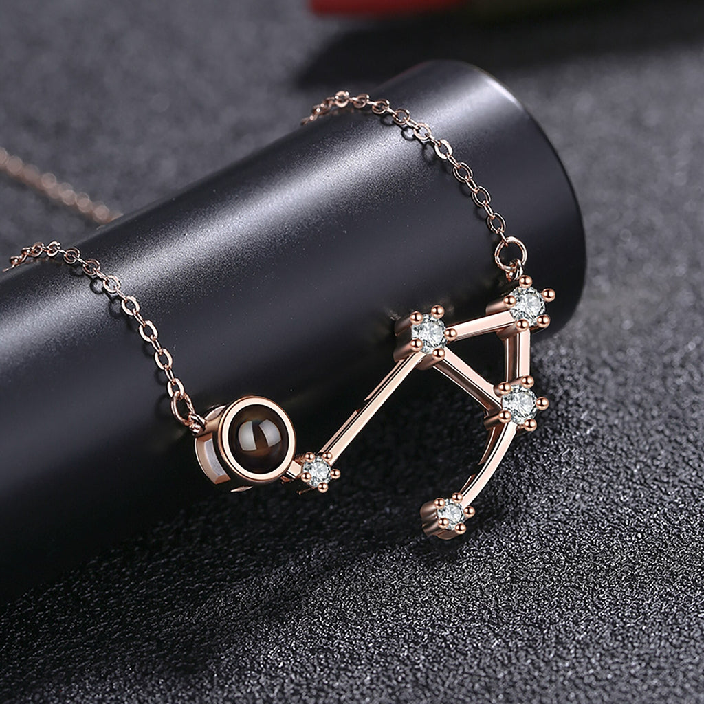 Personalized 12 Constellations Projection Necklace Customized Color Photo Pendant Jewelry Gifts - MERGE.DAY.1.FREESTYLE