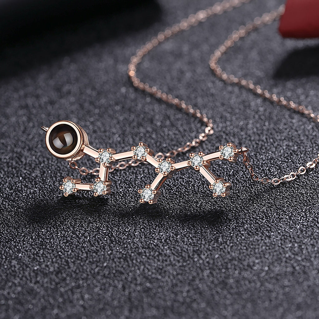 Personalized 12 Constellations Projection Necklace Customized Color Photo Pendant Jewelry Gifts - MERGE.DAY.1.FREESTYLE