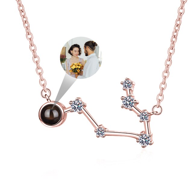 Personalized 12 Constellations Projection Necklace Customized Color Photo Pendant Jewelry Gifts - MERGE.DAY.1.FREESTYLE