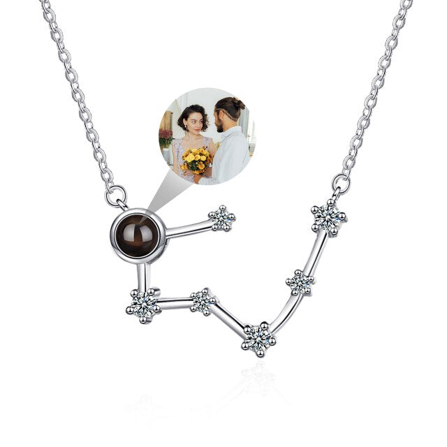 Personalized 12 Constellations Projection Necklace Customized Color Photo Pendant Jewelry Gifts - MERGE.DAY.1.FREESTYLE