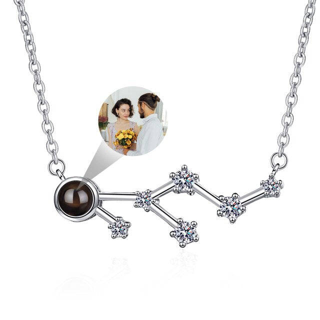 Personalized 12 Constellations Projection Necklace Customized Color Photo Pendant Jewelry Gifts - MERGE.DAY.1.FREESTYLE