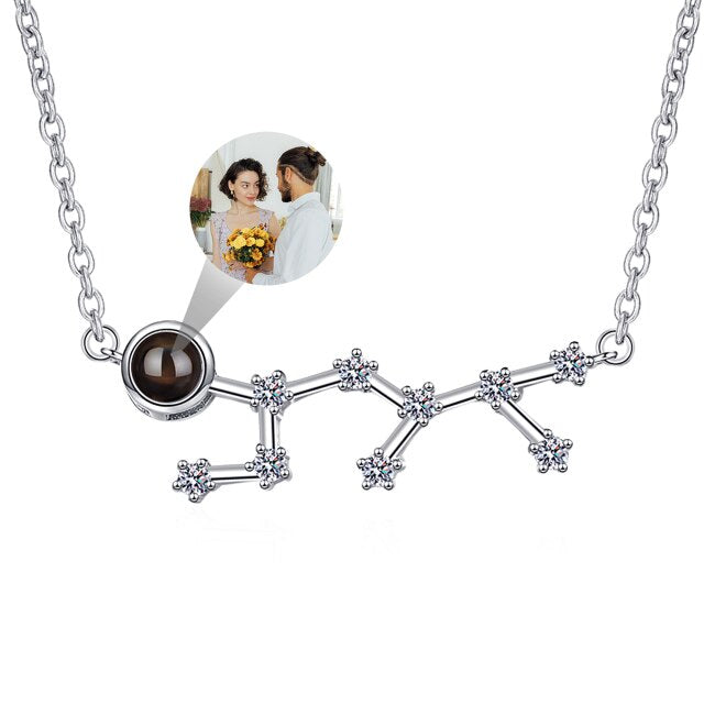 Personalized 12 Constellations Projection Necklace Customized Color Photo Pendant Jewelry Gifts - MERGE.DAY.1.FREESTYLE