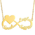 Personalized Steel Infinity Symbol Shape Heart Nameplate Necklace Custom Photo Text Engrave Name Pendant - MERGE.DAY.1.FREESTYLE