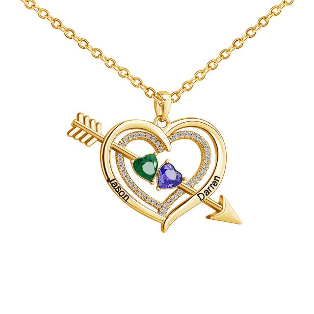 Personalized Love Heart Arrow Shape Necklace Custom Name Gold Silver Color Pendant - MERGE.DAY.1.FREESTYLE