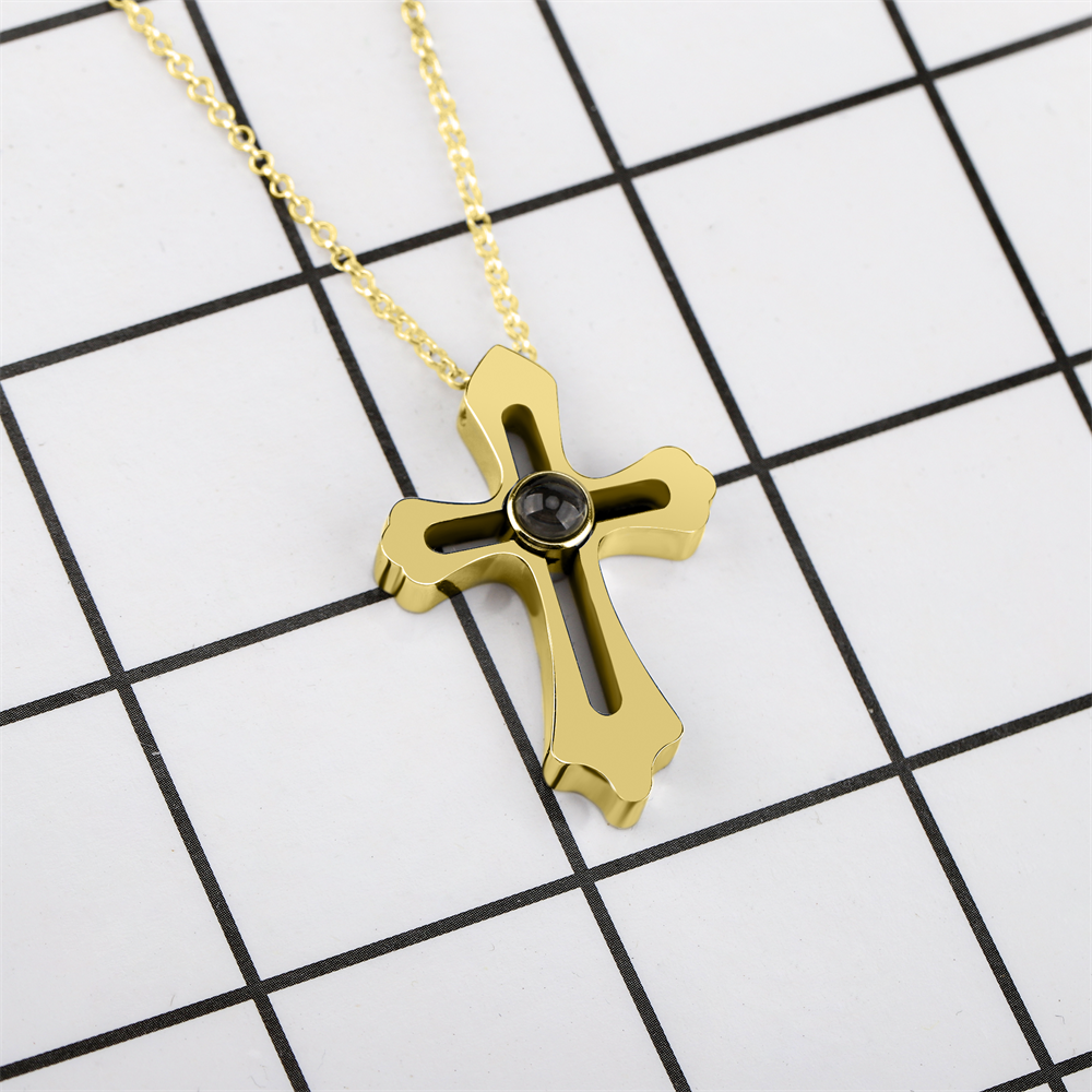 Personalized Custom Photo Name Cross Style Projection Necklace Pendant Necklaces - MERGE.DAY.1.FREESTYLE
