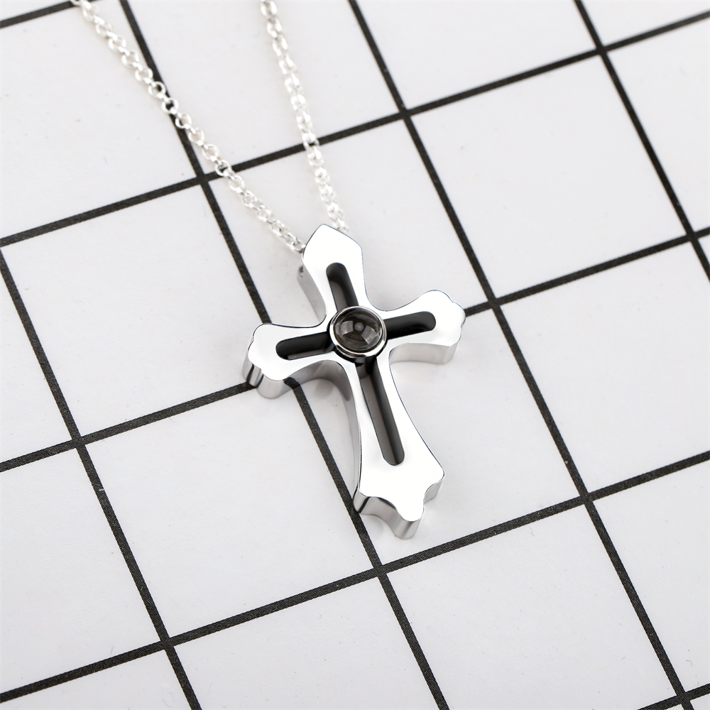 Personalized Custom Photo Name Cross Style Projection Necklace Pendant Necklaces - MERGE.DAY.1.FREESTYLE