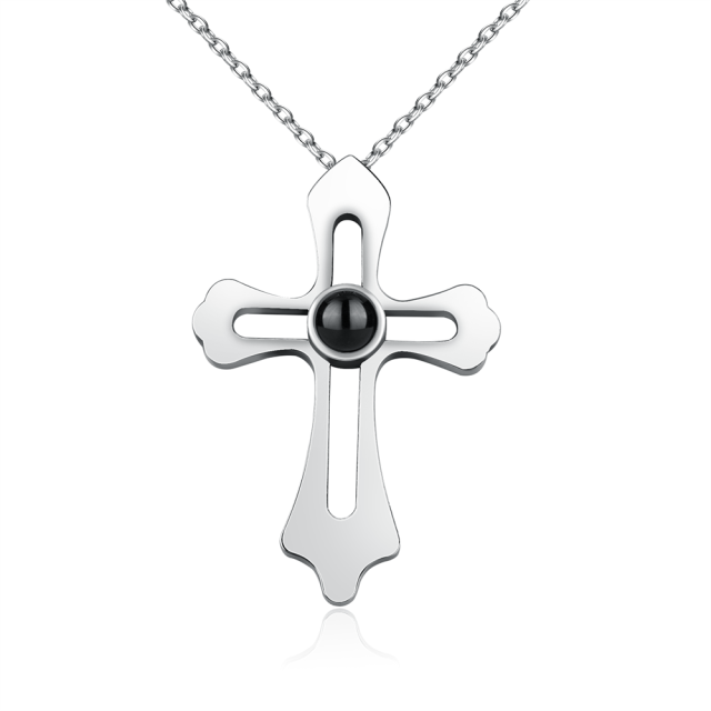 Personalized Custom Photo Name Cross Style Projection Necklace Pendant Necklaces - MERGE.DAY.1.FREESTYLE